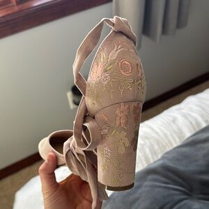 JustFab ankle tie heels